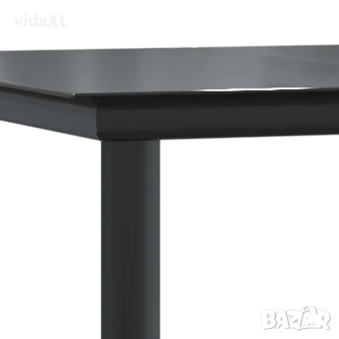 vidaXL Градински трапезен комплект 9 части с възглавници сив полиратан, снимка 6 - Градински мебели, декорация  - 56146719