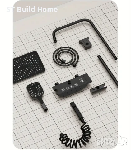 Луксозен 4-Ключов Душ Комплект – Матово Черен , снимка 5 - Душове - 50895403