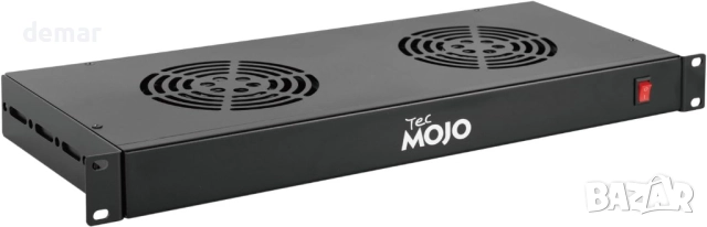 Tecmojo 1U 19'' охлаждащ блок за шкаф с 2 вентилатора