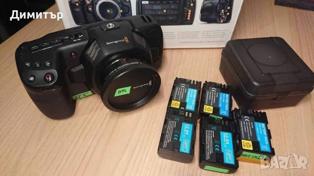 Blackmagic Pocket cinema camera 4k + адаптер ef-mft viltrox + 6 батерии, снимка 4 - Камери - 47545085