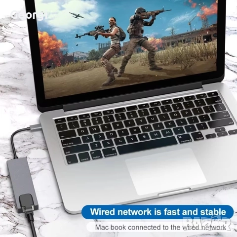 USB C hub 5 в1 , снимка 3 - USB кабели - 52990596