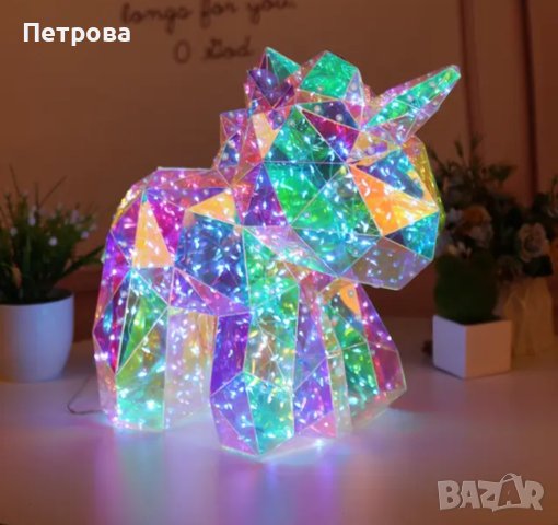 Светещ еднорог/холографен еднорог, снимка 3 - Декорация за дома - 42526063