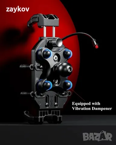 Мотоциклетен държач за мобилен телефон BRCOVAN с Qi-15 W безжично зарядно устройство, снимка 6 - Аксесоари и консумативи - 48091773