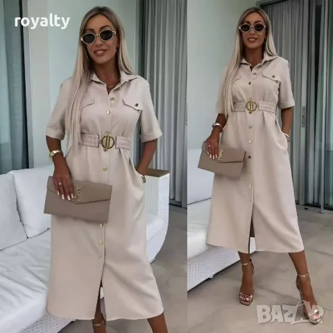 Дамски стилни рокли Различни цветове , снимка 4 - Рокли - 49486492