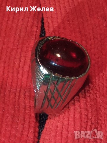 КРАСИВ КЛАСИЧЕСКИ АРИСТОКРАТИЧЕН ПРЪСТЕН от ПОСРЕБРЕНА БЛАГОРОДНА СТОМАНА с ПОЛИРАН КРИСТАЛ 17646, снимка 2 - Пръстени - 39976872