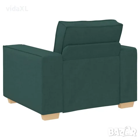 vidaXL Диван-фотьойл, тъмнозелен, 100x78x84 см, плат, снимка 5 - Дивани и мека мебел - 56148880