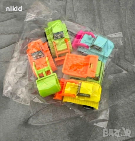 6 бр Багери багер кран строителни машини подвижни гуми пластмасови PVC фигурки играчки декор торта, снимка 8 - Коли, камиони, мотори, писти - 41500192