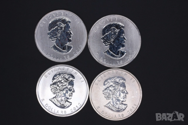 Кленов лист, Канада - серия Дивата природа - 4 х 1 oz / унция, инвестиционно сребро, снимка 2 - Нумизматика и бонистика - 51979784