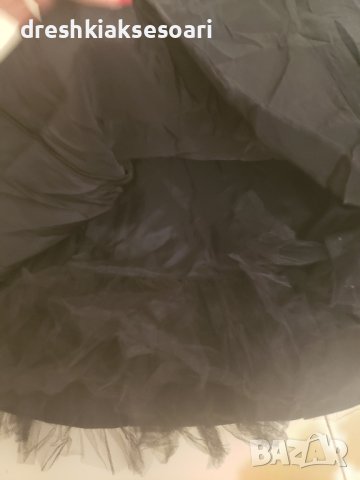Черна рокля с тюл, снимка 5 - Рокли - 42263548