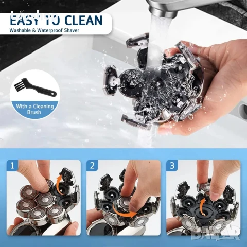 ЧИСТО НОВА Електрическа самобръсначка за мъже Lovcoyo 6 в 1 с подобрен водоустойчив комплект..., снимка 5 - Машинки за подстригване - 50501473