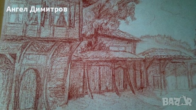 Никола Костов картина пастел Копривщица , снимка 2 - Картини - 41726761