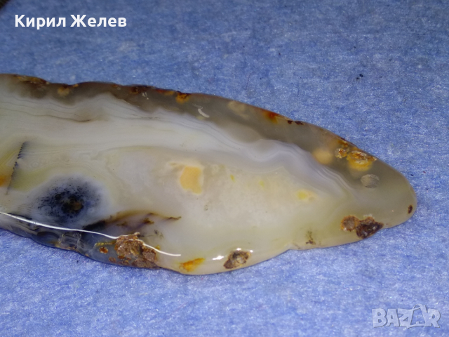 ОРФЕЕВ АХАТ СКЪПОЦЕНЕН АРТ МЕДАЛЬОН РЪЧНО ЮВЕЛИРНО ПОЛИРАН МНОГО КРАСИВ 44115, снимка 5 - Колиета, медальони, синджири - 44756293