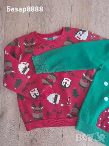 2 бр. коледни детски блузки, 6-7 годинки , снимка 3 - Детски Блузи и туники - 48367173