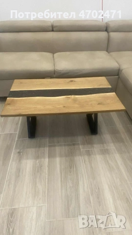 Маса от дъб с епоксидна смола, снимка 5 - Маси - 53023546