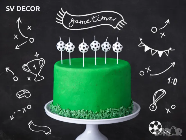 Свещи за Торта Футболно Парти, снимка 1
