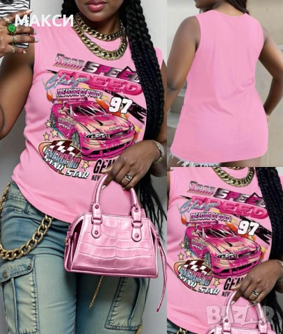 Макси модерен силно еластичен потник в пепел от рози с ефектна апликация*