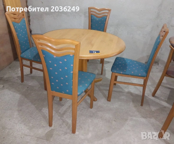 Комплект масивна разтегателна маса- Автомат с 4 стола, снимка 4 - Маси - 53224521