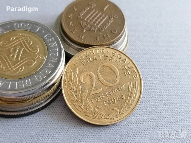 Монета - Франция - 20 сентима | 1994г., снимка 1 - Нумизматика и бонистика - 35772431