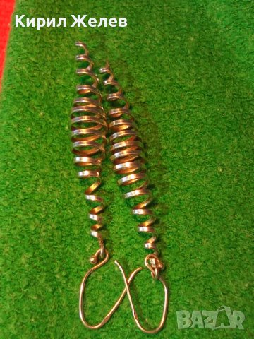 НЕЖНИ СПИРАЛОВИДНИ АРТИСТИЧНИ СРЕБЪРНИ ОБЕЦИ СРЕБРО 925 ФИНА РЪЧНА ХУДОЖЕСТВЕНА ИЗРАБОТКА 38724