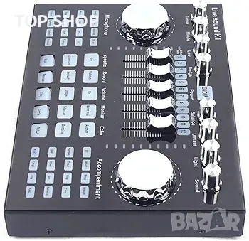 Звукова карта, K1 звукова карта на живо и аудио интерфейс, многофункционален Bluetooth звуков миксер, снимка 4 - Друга електроника - 48792584