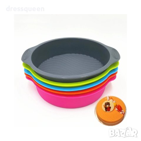 2125 Силиконова кръгла форма за печене с незалепваща повърхност, снимка 2 - Форми - 44237927