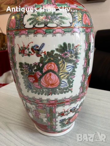 Ръчно рисувана китайска ваза. №4367, снимка 5 - Антикварни и старинни предмети - 41801103