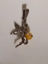 Сребърна фея с жълт кехлибар , снимка 5