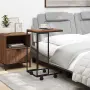 vidaXL Помощна маса с колелца черна 40x30x63,5 см инженерно дърво, снимка 3