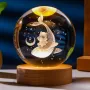 LED Светеща кристална топка/лампа, 3D сензорна-Кит и малко мече, снимка 6