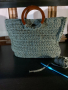 Нова плетена чанта с дървени дръжки, снимка 3