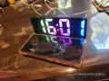 LED будилник с цветен огледален дисплей, работещ с USB , , снимка 6