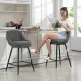Комплект от 2 бар стола HOMCOM с кадифена тапицерия, снимка 9