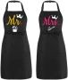 Нови Забавни регулируеми престилки за двойка Mr Mrs, BBQ/кухня, 2 джоба , снимка 1