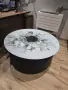 Холна маса със стъклен плот и 4 табуретки – черно/бяло, снимка 1