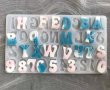 Латиница Главни закръглен шрифт букви азбука числа цифри силиконов молд форма фондан смола, снимка 6