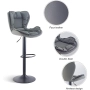ПРОМОЦИЯ Въртящ се бар стол с регулируема височина и облегалка, к-т от 2бр CLIPOP C-K-BS-A0361GY, снимка 6