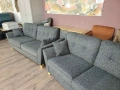 Сив комплект дивани от плат тройка и двойка, снимка 12