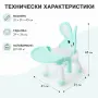 Детско столче с масичка за хранене и игра, ментово, зайче, снимка 5