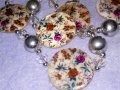 РАЗКОШНО ФЛОРАЛНО ВИНТИДЖ АРТ КОЛИЕ ГЕРДАН ОГЪРЛИЦА ХЕНД МЕЙД КРИСТАЛНО УКРАШЕНИЕ 26565, снимка 12