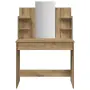 vidaXL Тоалетка с огледало, дъб артизан, 96x39x142 см, снимка 4