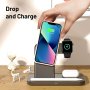 4 в 1 интелигентно безжично зарядно устройство,iPhones,iWatch всички QI-съвместими устройства, снимка 3