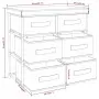 vidaXL Шкаф за съхранение с 6 чекмеджета, 55x29x55 см, кремав, стомана, снимка 8