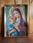 Диамантен гоблен Богородица-готов и рамкиран., снимка 4