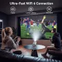 Нов Мини проектор Full HD 4K с WLAN6, BT5.2, 150" екран, Android TV, снимка 4