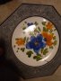 Декоративна керамична чиния с калаен обков , снимка 2