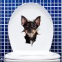 Куче Пинчер стикер лепенка за стена мебел или тоалетна чиния за капака