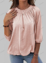 Едноцветна свободна дамска тениска с кръгло деколте и 3/4 ръкави, 8цвята , снимка 13