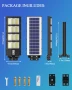 Соларна улична лампа Worshow 600W, сензор за движение - 468 LED 6500K, дистанционно, IP65, снимка 2