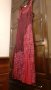 Дълга червена сатенена индийска рокля с дантела, снимка 5