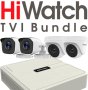 Марков Мегапикселов HD Комплект за Видеонаблюдение HIKVISION HiWatch от 4 Водоустойчиви Камери + DVR